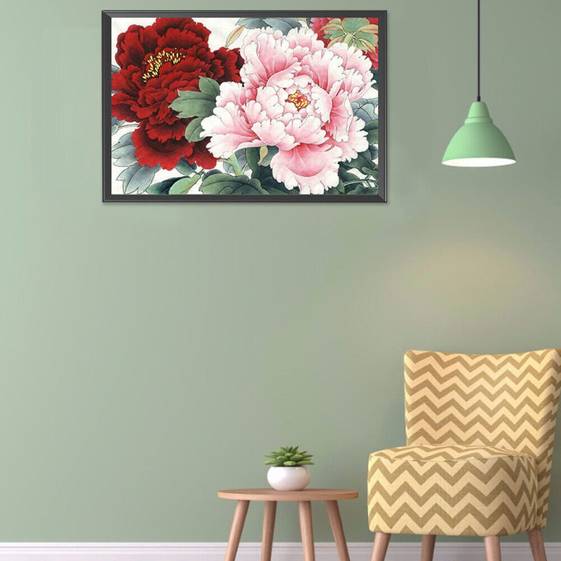 5D Diamond Painting Peony Flower Full Round Mosaic Canvas Picture DIY Home Decor