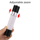 USB Rechargeable LED Telescopic Flashlight Zoomable Hanging Torch (Black) Newly