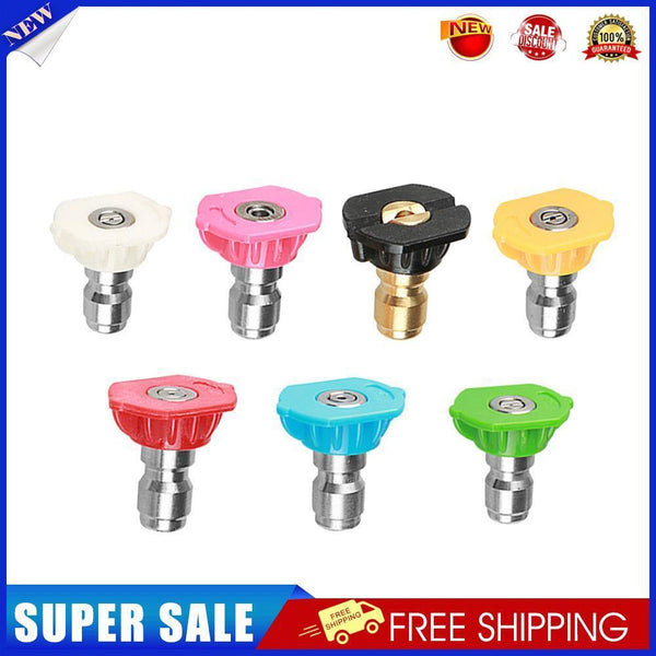 7pcs 1/4 inch High Pressure Washer Car Jet Lance Spray Nozzles Tip 7 Color