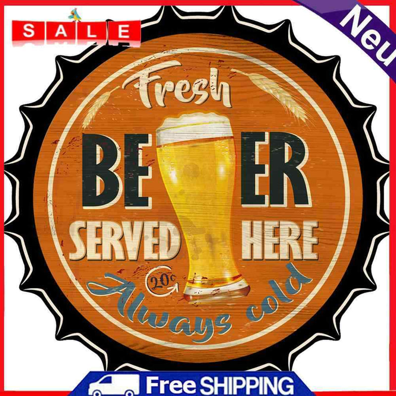 Rust Free Metal Tin Sign Beer Bottle Cap Beer Plate for Pub Bar Art Drawing