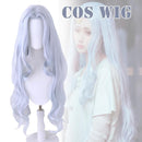 Perücke Beliebte Oma graues langes lockiges Haar Cos silbergraue Lolita-Wellenp.