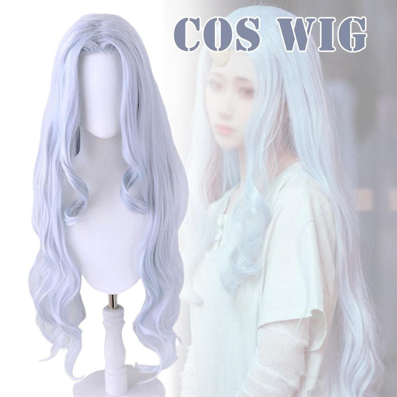 Perücke Beliebte Oma graues langes lockiges Haar Cos silbergraue Lolita-Wellenp.