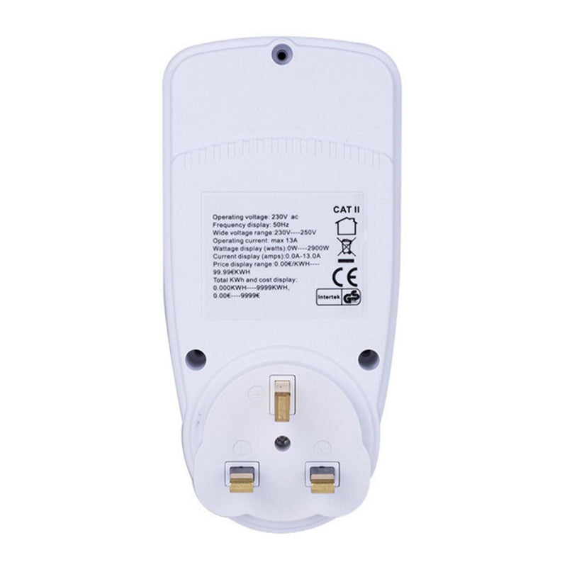 1*UK Plug Electricity Power Consumption Meter Energy Monitor Watt Kwh Analyzer~