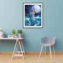 Moon Elf Girl 5D DIY Mosaic Rhinestone Picture Full Round Drill Diamond Paint