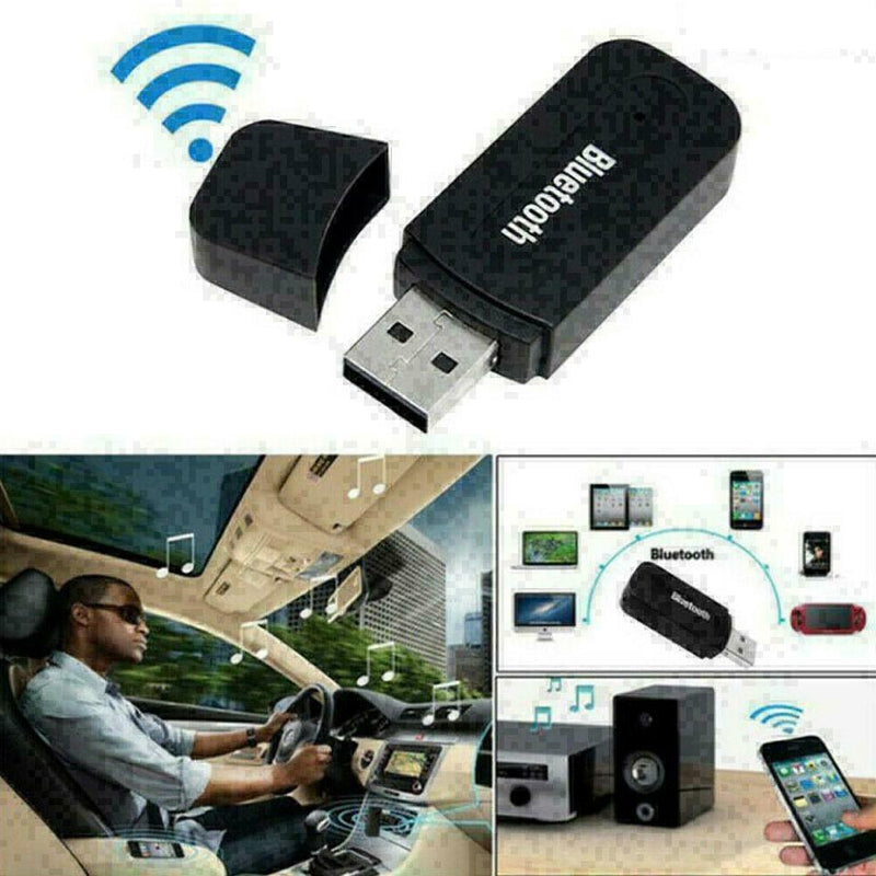 3.5mm AUX To USB Wireless Bluetooth Audio Stereo Car Receiver Hot Adapter U8M7