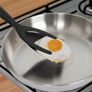 2 in 1 Non Stick Grip Fried Egg Tong Toast Bread Pancake Spatula (Black)