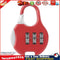3 Digit Code Combination Password Lock Schoolbag Anti-theft Lock (Red) Newly