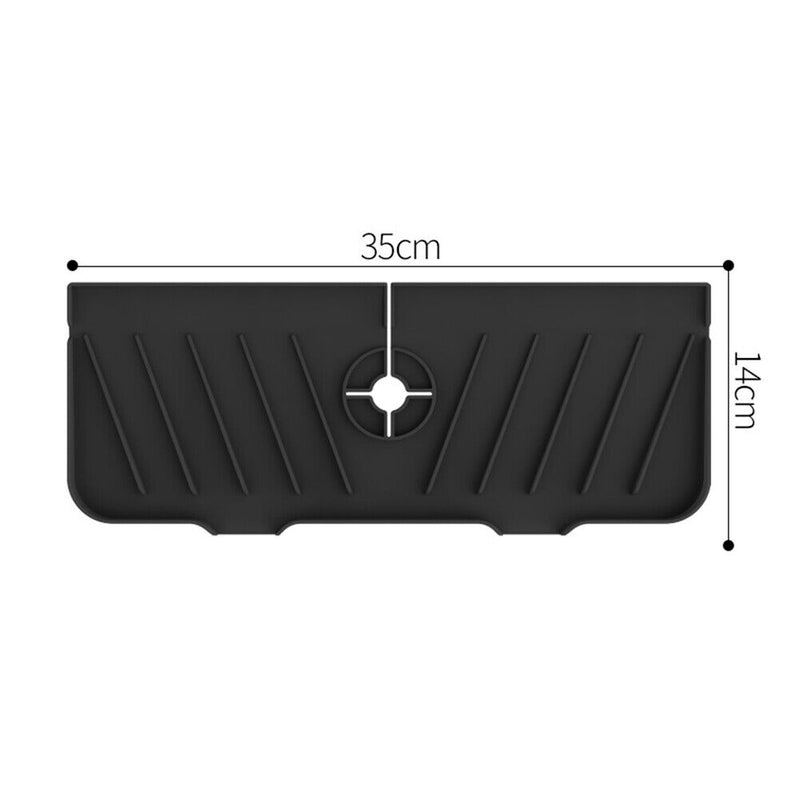 Mat Sink Splash Guard Water Catcher Drying Pads for Kitchen Bathroom(Black)
