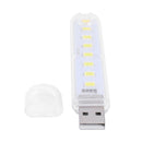 Mini Portable USB Book Light Bright Reading Lamp for PC Laptop (White 8LED)