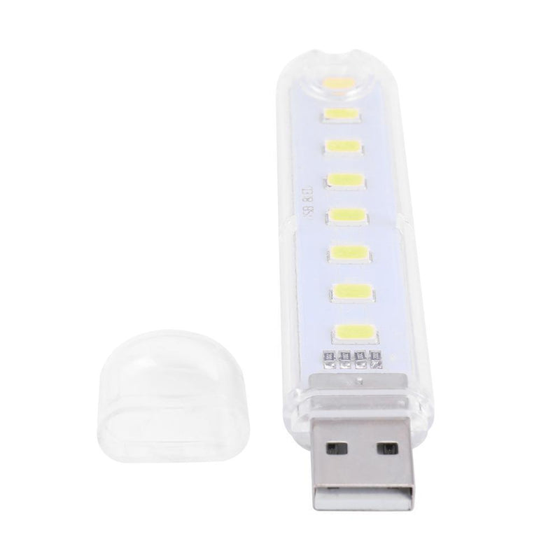 Mini Portable USB Book Light Bright Reading Lamp for PC Laptop (White 8LED)