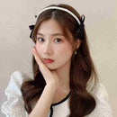 Retro French Temperament High-level Feeling Pressure Hair Bow Band Black H1W3