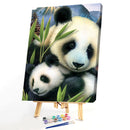 Oil Painting By Numbers Kit Panda Canvas Hand Painted Wall Art Home Decoration