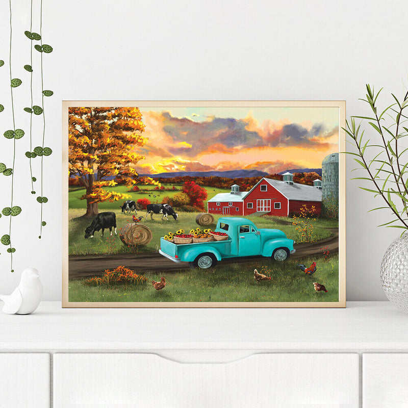 DIY Paint By Number Kit Sunset Scenery in Autumn No Frame for Home Decor