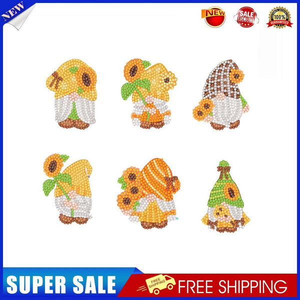 6pcs 5D Diamond Painting Stickers Kit DIY Cartoon Mosaic Phone Decor (S7)