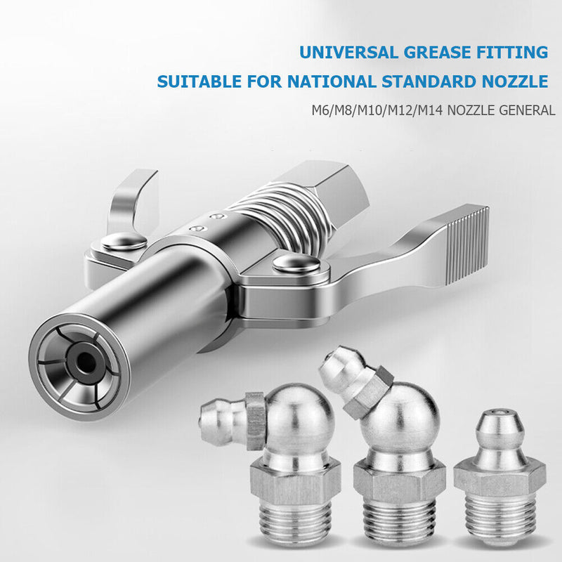 NPTI/8 10000PSI Grease Tools Couplers Heavy-Duty Quick Release Double Handle