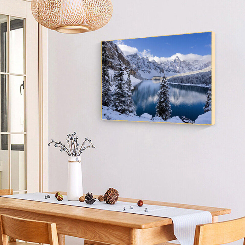 Mountain Lake Frameless Oil Paint by Numbers Kit Handpainted Canvas Picture
