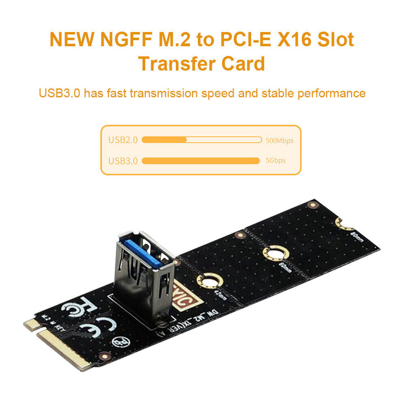 5Gbps M.2 M Key to PCI Express X16 Adapter NGFF to USB 3.0 Port Transfer Card
