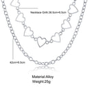 Women Men Party Jewelry Hollow Heart Necklace Punk Choker Collar Long Chain