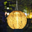 3pcs LED Round Solar Lantern Printed Waterproof Hanging Decor (Green Leaf) Newly