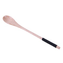 Long Handle Wooden Spoon Dessert Coffee Stirring Spoon(Khaki)(Black thread)