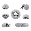 Foldable Cat Litter Box Breathable Kitten Pet Kennel Tunnel House (White) Newly