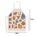 Christmas Printing Kitchen Cotton Linen Apron for Kids Home Cooking Baking Bibs