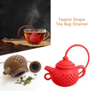 Teapot Shape Tea Bag Strainer Infuser Silicone Leaf Filter Diffuser (Red) Newly