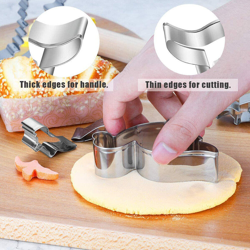 11pcs/set Cookie Cutter Dinosaur Shape Stainless Steel Baking Biscuit Mold