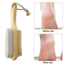 1x Wood Handle Pumice Stone Foot Cleanser Brushs Feet Remove Exfoliating J5D7