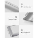 Stainless Steel Rectangular Plate Barbecue Dish Pan Tray Food Container (M)