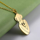 Mother's Day Jewelry Gifts Necklace Mom and Baby Stainless Steel Chain Pendant