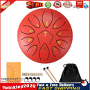 6 Inch 11-Note Tongue Drum with Drumsticks Hand Pan Ethereal Drums (Red) Newly