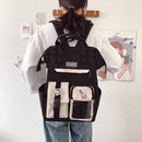 Fashion Women Contrast Color Rucksack Teenage Girl Travel Large Handbag Backpack