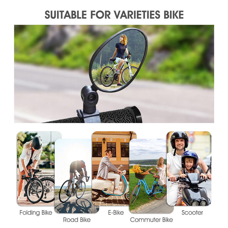 Universal Bicycle Mirror 360 Rotation Adjustable Bike Handlebar Rear View M