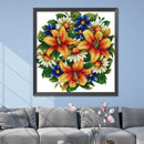 Partial Embroidery Lily 2-Strand 14CT Printed Cross Stitch Cotton DIY Home