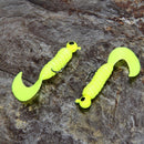 17pcs Fishing Lure  Jig Head Hook Grub Worm Soft Baits Shads Silicone Newly