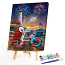 Lighthouse Fireworks Oil Paint By Numbers DIY Handpainted on Canvas Picture