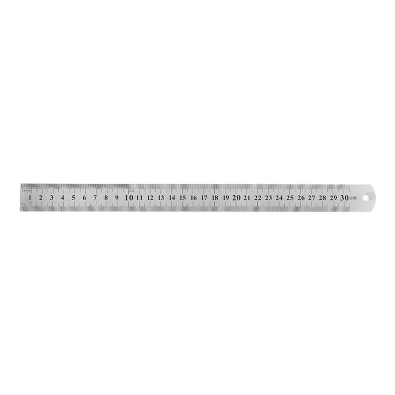 Stainless Steel Metal Straight Ruler Double Sided Measuring Tool (300mm) Newly