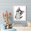 Cheese Cat Cotton Thread Printed Partial Cross Stitch Kit Handicraft Needlework