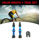 1 Pair 48mm Alloy Stem Presta Valve with Tool for Road MTB Bike Tubeless Ti
