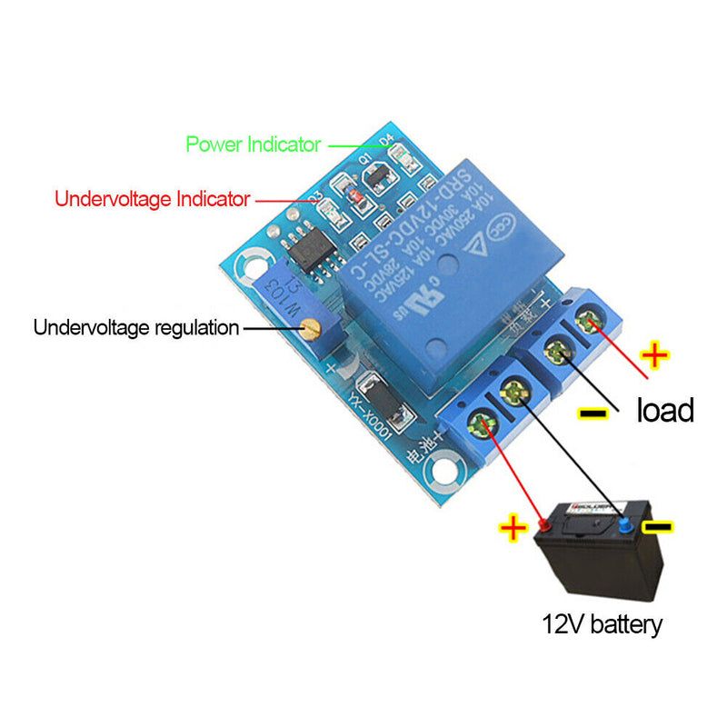 12V Battery Low Voltage Cut off Switch Recovery Module Charging Controller Board