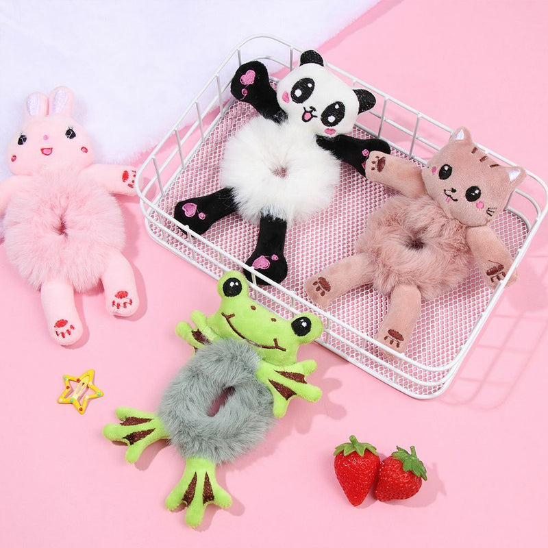 Elastic Ponytail Decorate Animal Hair Ties HairHoop Headband Plush HairBands