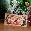 Ornament Hanging Wood Plaque Wall Art Merry Christmas Wooden Door Hanging Sign