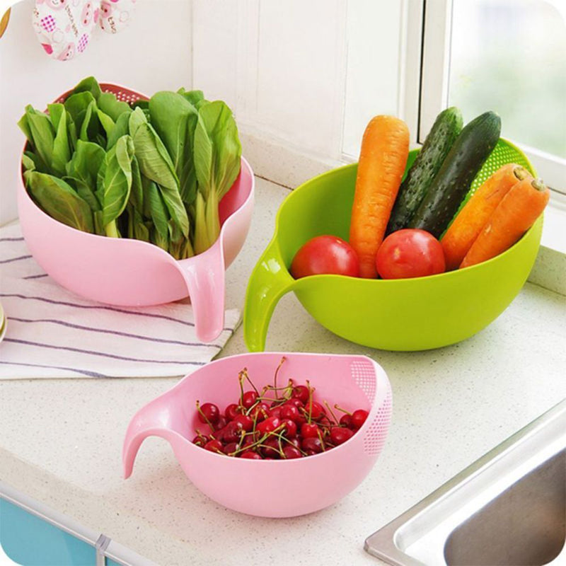 Washer Drainer Vegetable Bowl Strainer Basket Rice Washing Filter Sieve Fruit