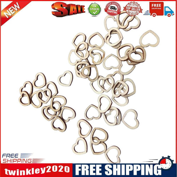 50pcs/pack Wooden Hollow Heart Shape Wedding Table Scatter Decor Ornaments