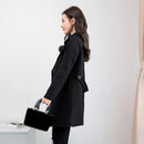 Pocket Cardigan Outwear Solid Color Women Turn Down Collar Long Sleeve Coat