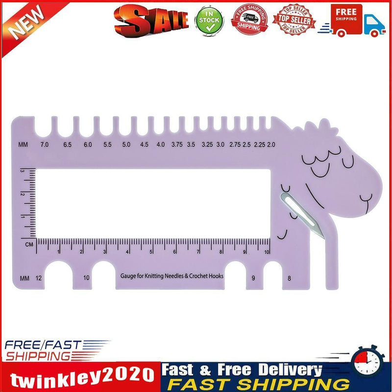 DIY Sheep Shape Sewing Knitting Gauge Size Guide Crochet Ruler Accessories Newly
