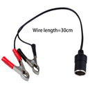 Clip-on Cigarette Lighter Socket Car Battery Connector Power Adapter Alligator