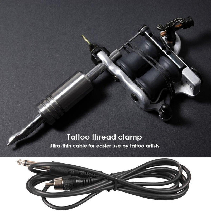 Ultra Light 90 Degree Right Angled Tattoo RCA Clip Cord w/1.8m Cable(Black)