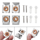 Hardware Unframed Mirror Cabinet Bracket Hanging Holder Glass Clamp Fix Clip